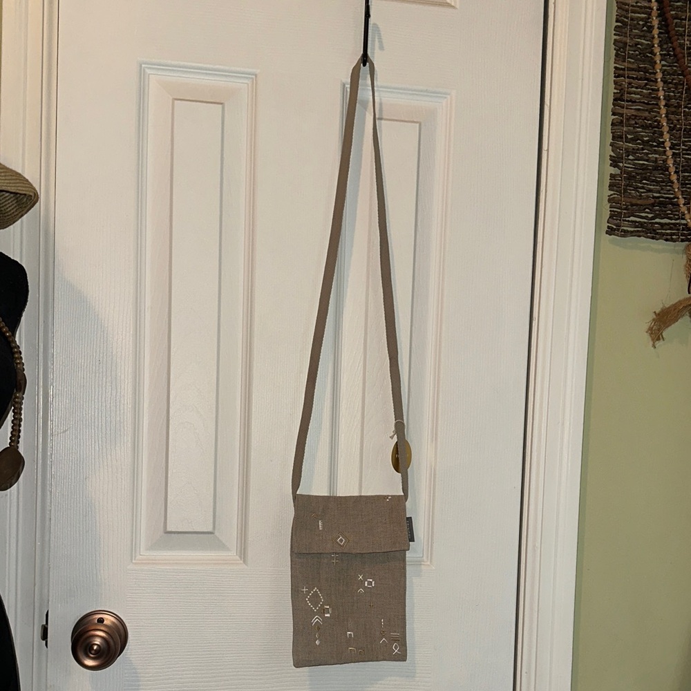 Fringe Studio Beige Crossbody Mini Bag/ Phone Pouch